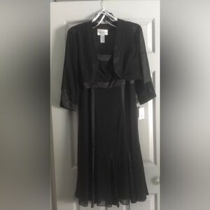 David's Bridal Classic Black Chiffon Bolero Two Piece Ensemble